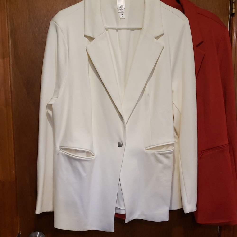 Wynne Layers Cream Women's Soft Stretch Blazer NWOT Size 1x